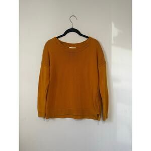 Mustard Yellow Artisan NY Cotton Knit Sweater (Size M)